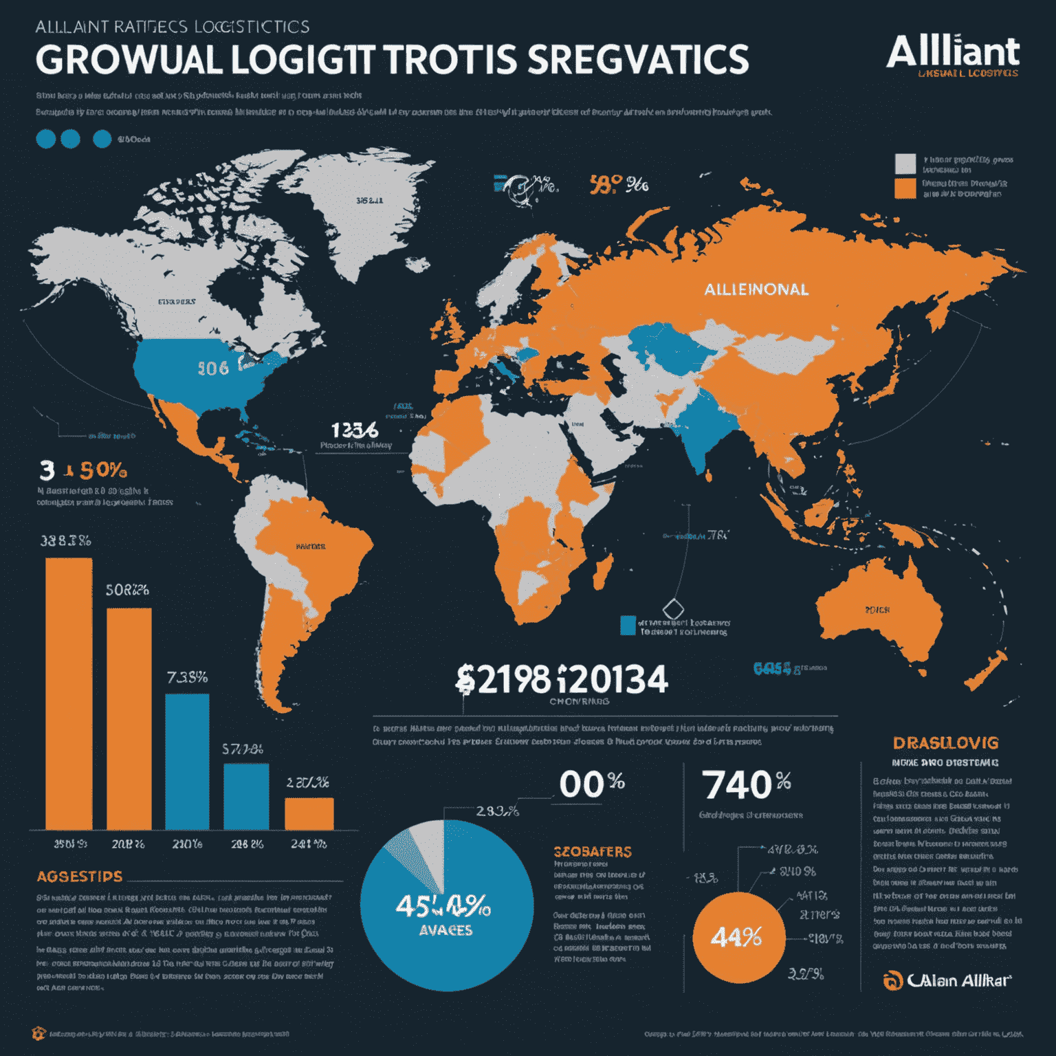 Infographic showing Alliant Logistics' impressive growth statistics and global impact